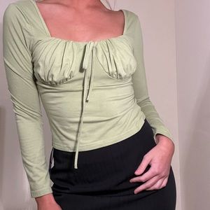 Y2K long sleeve green top